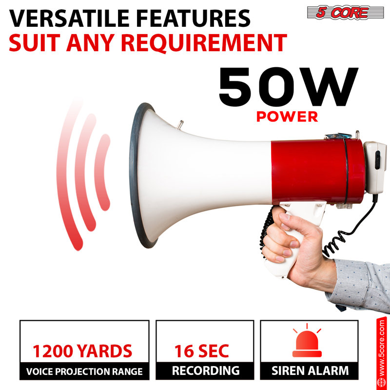 Haut-parleur de sonorisation professionnel 5 cornes à 5 cornes avec amplificateur de voix de 1 200 m