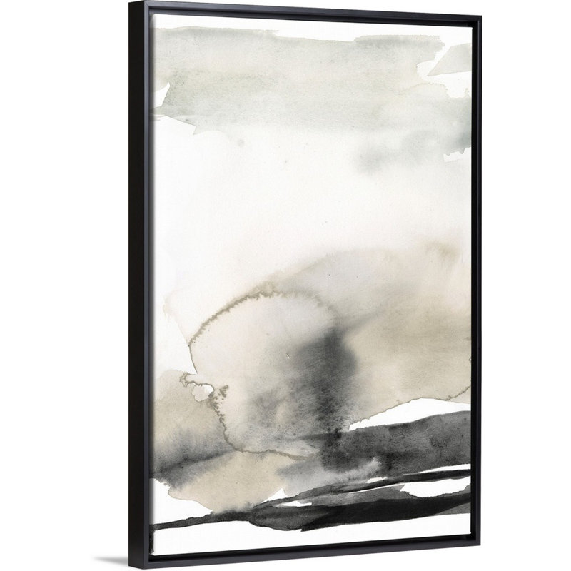 «Ebony Horizon Triptych III» par Jennifer Goldberger - reproduction d'art, H 26 po x l 18 po x P 1,75 po
