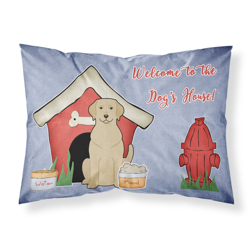 Taie d’oreiller chien house, Labrador jaune