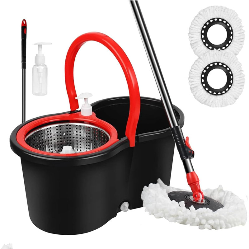 Mop Bucket Set, Black/Red
