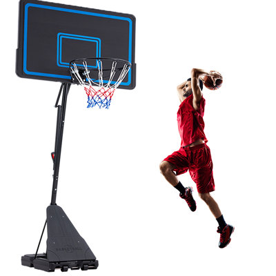 Panier de basketball pour l'extérieur Danrelax, panier de basketball portatif réglable, d'une hauteur de 7,5 à 10 pi, panneau en PVC de 44 po, cadre en PE avec coussin de protection, base durable, idéal pour les adolescents et les adultes