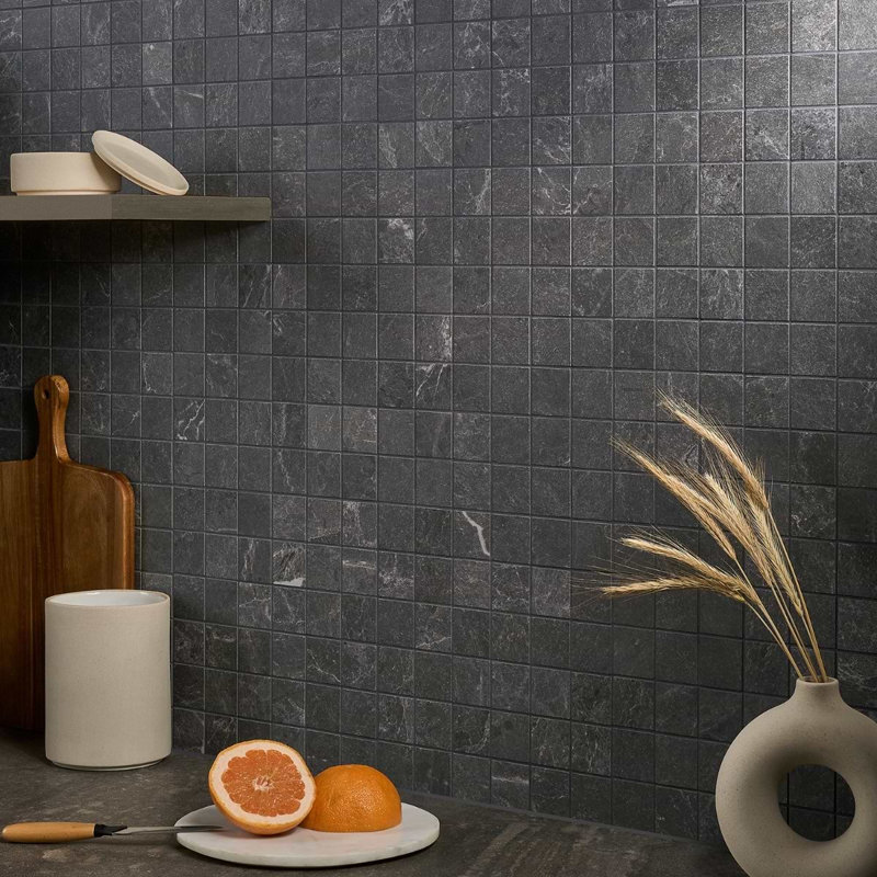 ZenTech 2x2 Matte Porcelain Mosaic Tile, Graphite Gray