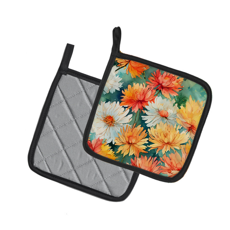 Caroline's Treasures Floral Polyester Potholder Set