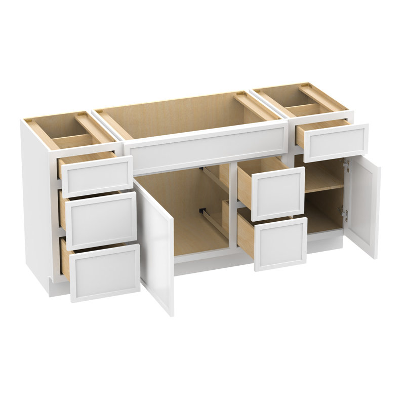 Base de meuble-lavabo simple 66 po seulement, Blanc
