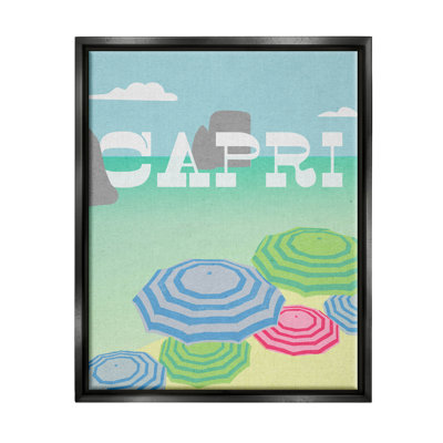 Capri Beach Shore Umbrellas, estampe numérique par Lil 'Rue