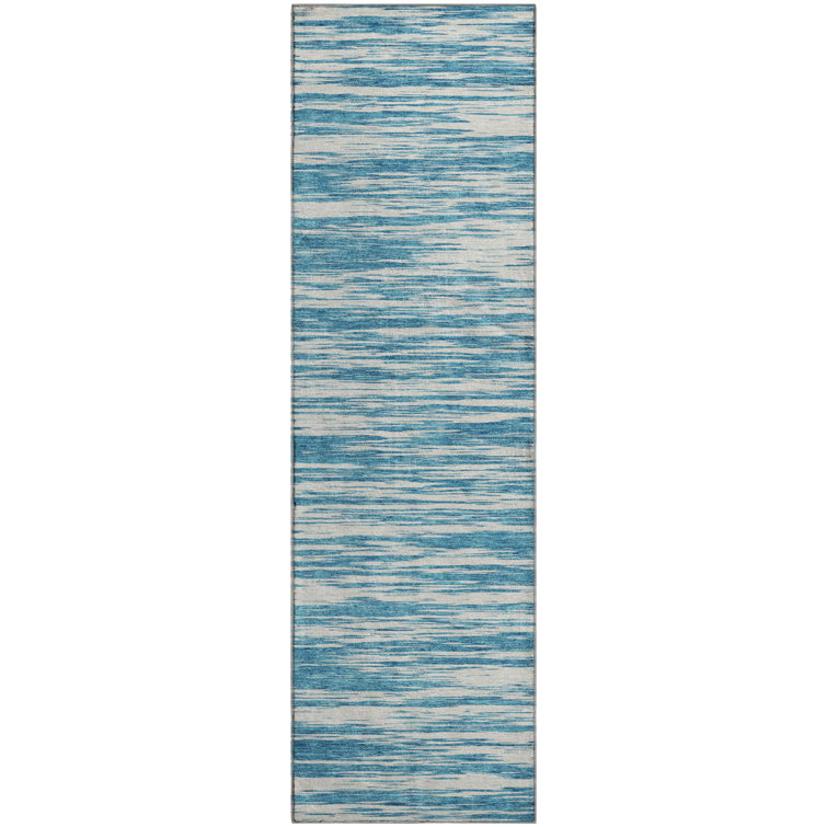 Premium Machine Washable Prisco Teal Rug