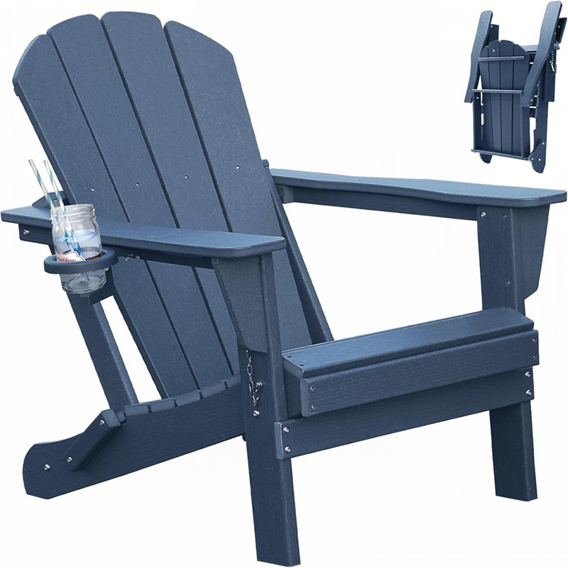 Adirondack Chair, Plastic Adirondack Chairs, HDPE Adirondack Chair, Folding Adirondack Chairs,Outdoor Chairs With Cup Holder For Lawn Patio Deck Fire Pit