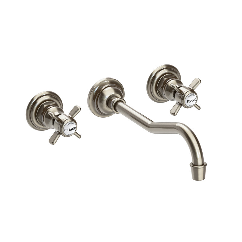 Fairfield Wall Mount Bathroom Faucet, Antique Nickel