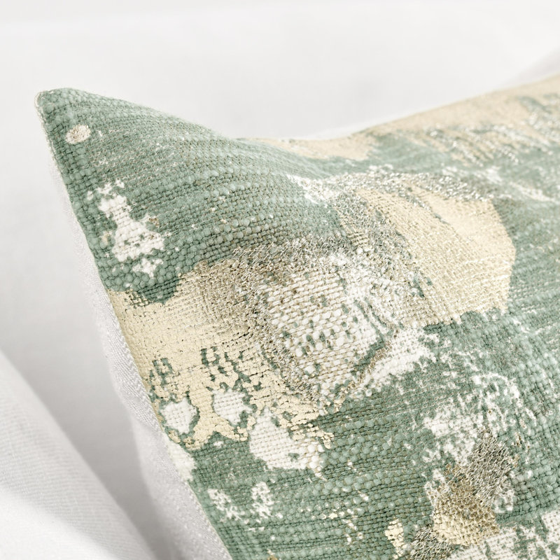Square Pillow Cover & Insert, Green Abstract