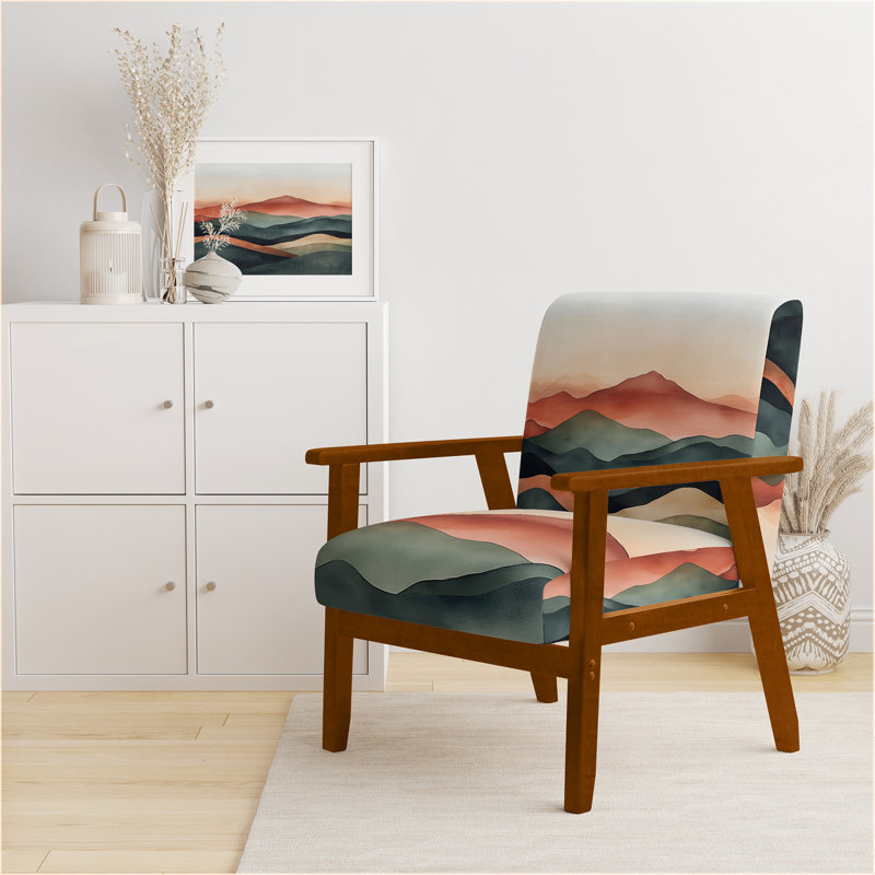 Chaise d'appoint rembourrée Desert - sauge brûlée Horizon I, Accoudoirs carrés bruns
