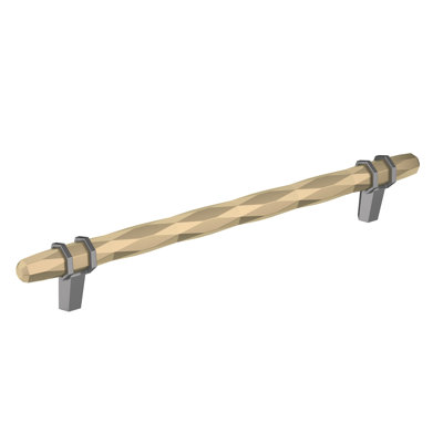 London 8 inch (203mm) Center-to-Center Golden Champagne/Black Chrome Cabinet Pull