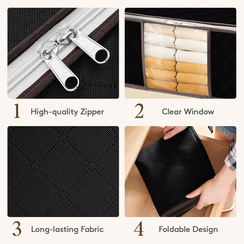Brayden Studio Fabric Storage Bag, Black