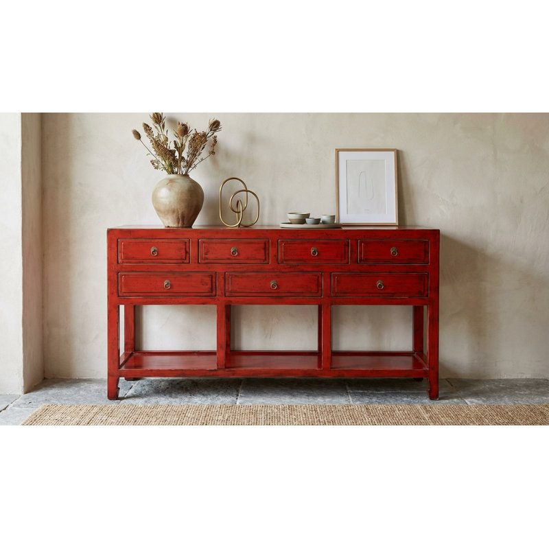 Annegreet 152cm Console Table, Dragon Red