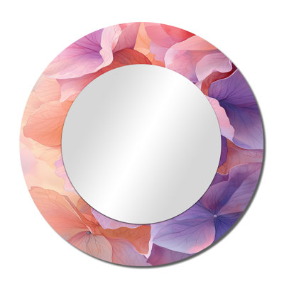 Lavender Fluid Hydrangea Flow I - Traditional Mirror Wall Decor - Printed On Metal