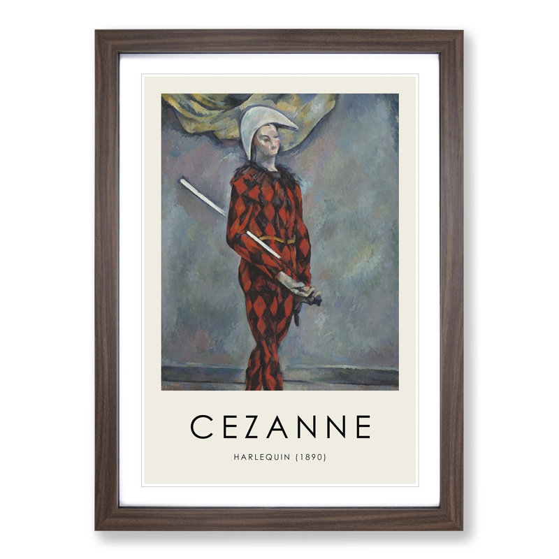 Harlequin by Paul Cezanne - Framed Print, 48cm H x 36cm W x 2cm D, Walnut Framed