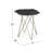 Cleo Black Marble Accent Table with Live Edge Top & Brass Base