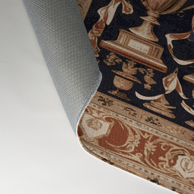 Tapis d'intérieur et d'extérieur brun français, Rectangle 9 pi x 12 pi