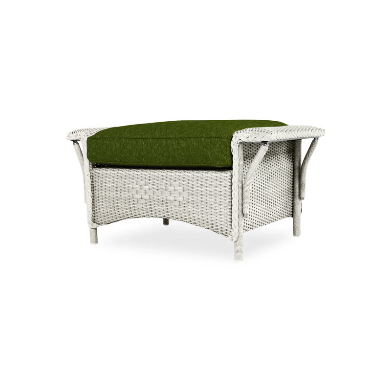 Nantucket Outdoor Ottoman, Consider Indigo, Matte White