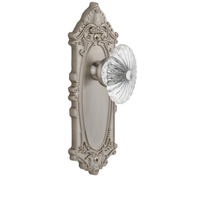 Grand mannequin de style victorien à double plaque avec bouton de porte en cristal bourgogne Grandeur Grande