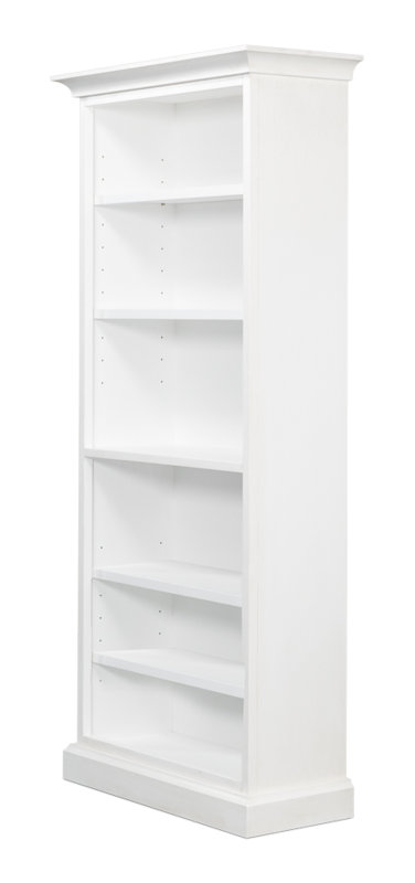 Solid Wood Bookcase, White