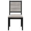 Chaise d'appoint de salle à manger rembourrée grise et noire Dutchie (ensemble de 2) - chaises en bois H 36,75 po x l 19,75 po x P 22,25 po