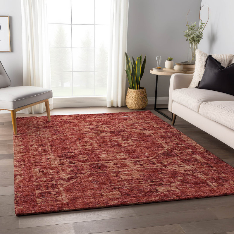 Premium Machine Washable Kelsa AMF41 Spice Rug, Rectangle 2'6" x 3'10"