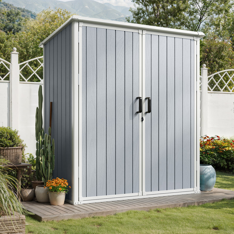 5 ft. W x 3 ft. D Horizontal Storage Shed, Grey