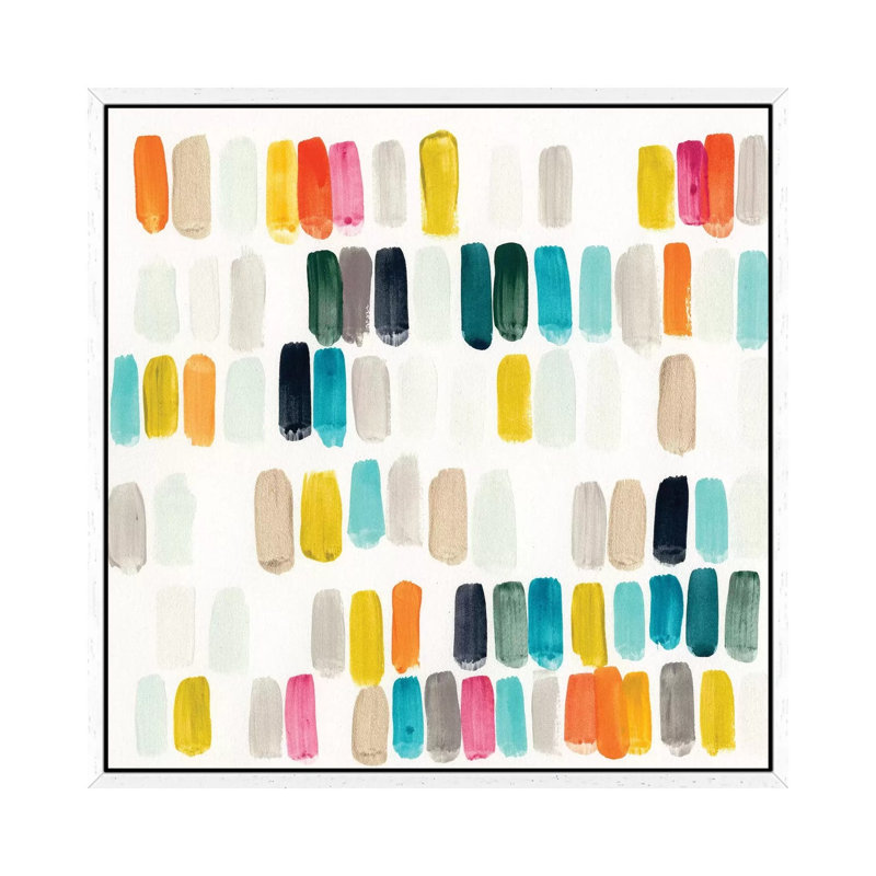 Bright Swatches I 1 Piece Wall Art on Canvas, 93.98 cm H x 93.98 cm W, White Floater Framed