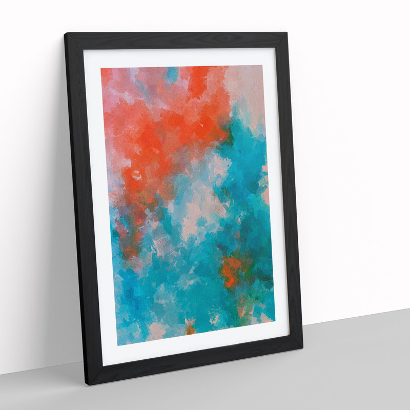 Thank You Abstract - Single Picture Frame Painting, Black Framed, 34cm H x 25cm W x 2cm D