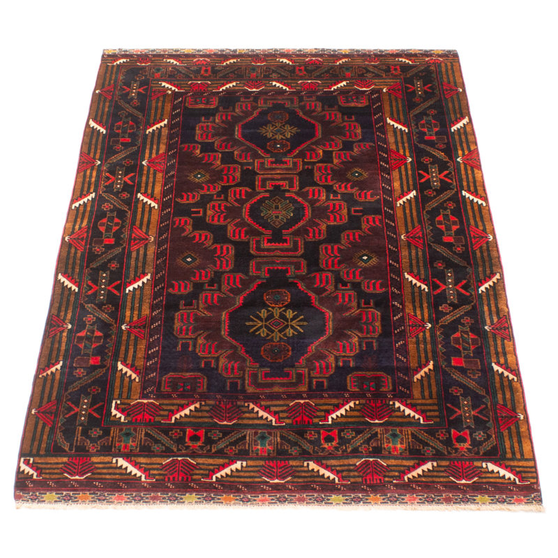 Tapis bleu marine foncé Teimani 3 pi 10 po x 6 pi 7 po