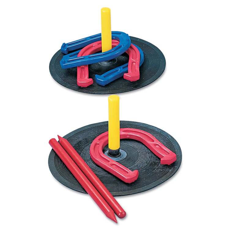 Ring Toss Set, Plastic/Wood, Assorted Colors, 5 Pegs, 4 Rings -  mcdanielbizsupply