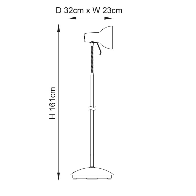 Eichler 161cm Arched Floor Lamp with Adjustable head, Nickel