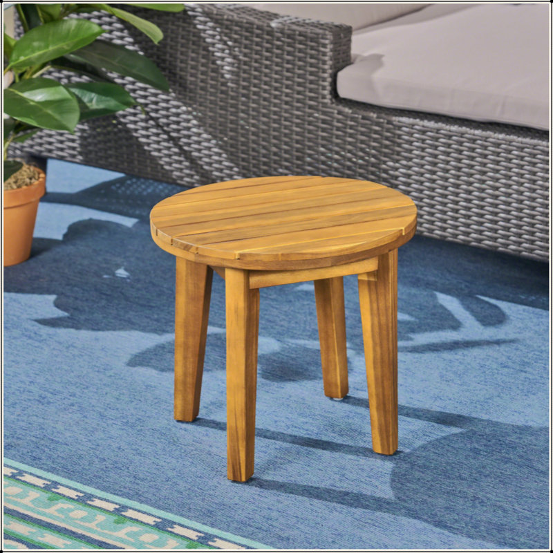 Charming Outdoor Acacia Wood Side Table For Stylish Patio Enhancement