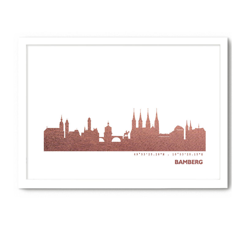 Aschaffenburg Aschaffenburg Skyline - Single Picture Frame Print, 33cm H x 43cm W x 4cm D