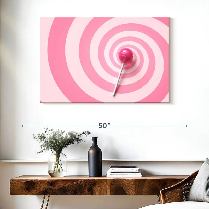Yarlin Pink Swirl Lollipop, 26" H x 39" W