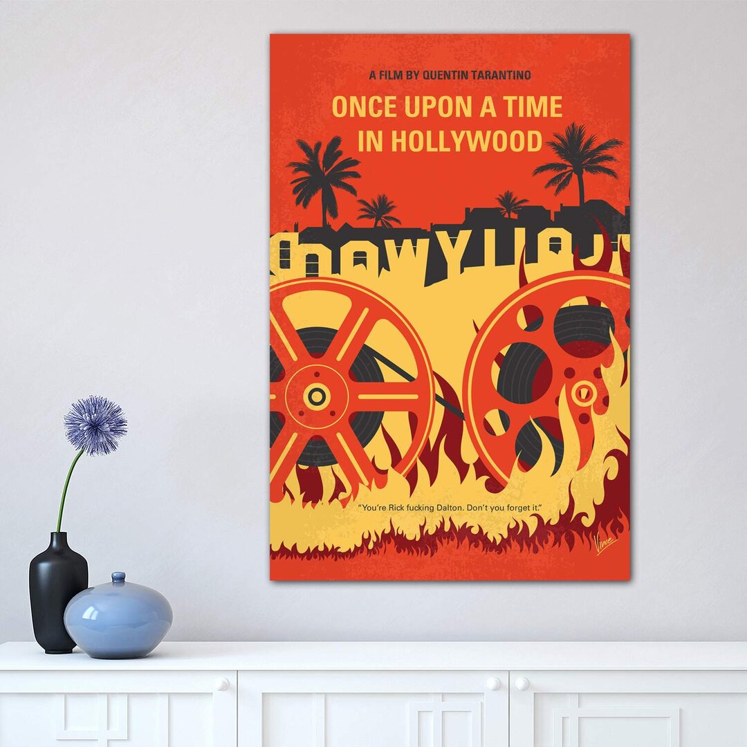 Leinwandbild - Grafikdruck „Once Upon a Time in Hollywood Minimal Movie Poster” von Chungkong