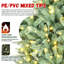 Arbre de Noël illuminé bleu-vert 7 pi avec 700 lumières DEL blanc chaud - 2518 pointes PE + PVC, branches articulées pour une installation facile, support en métal robuste, décoration de Noël unique-118032852