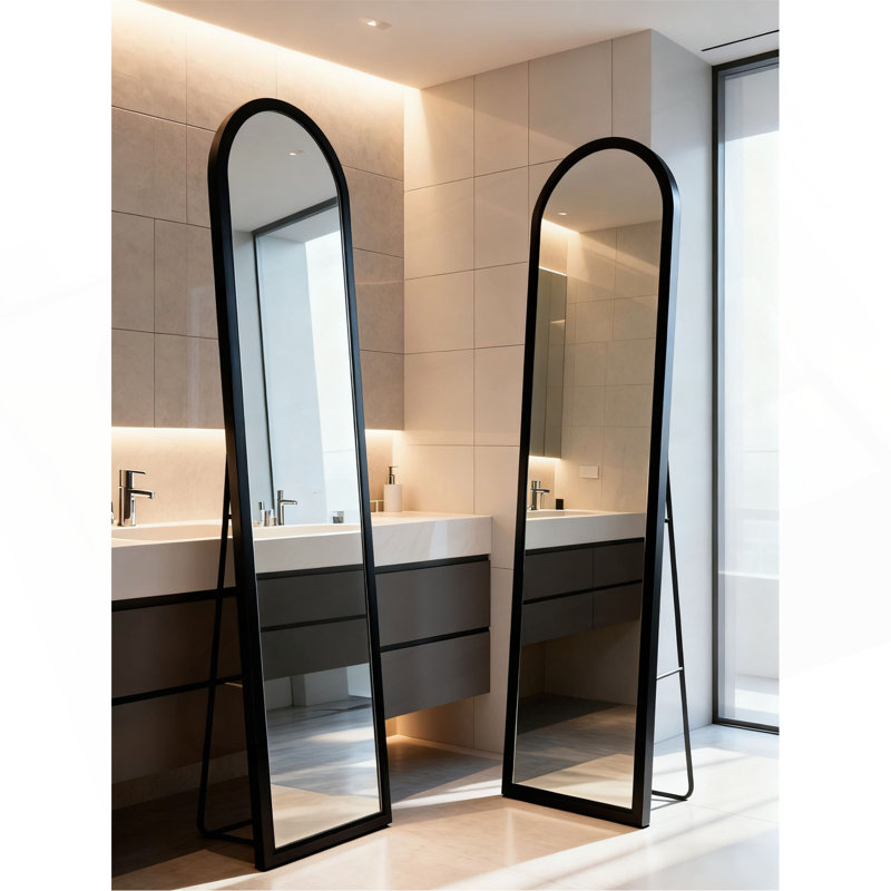 Full Length Mirror 63"X 20" Floor Mirror, Free Standing Full Body Mirror, Wall Mounted Hanging Or Leaning Mirror With Stand For Bedroom, Living Room, Cloakroom