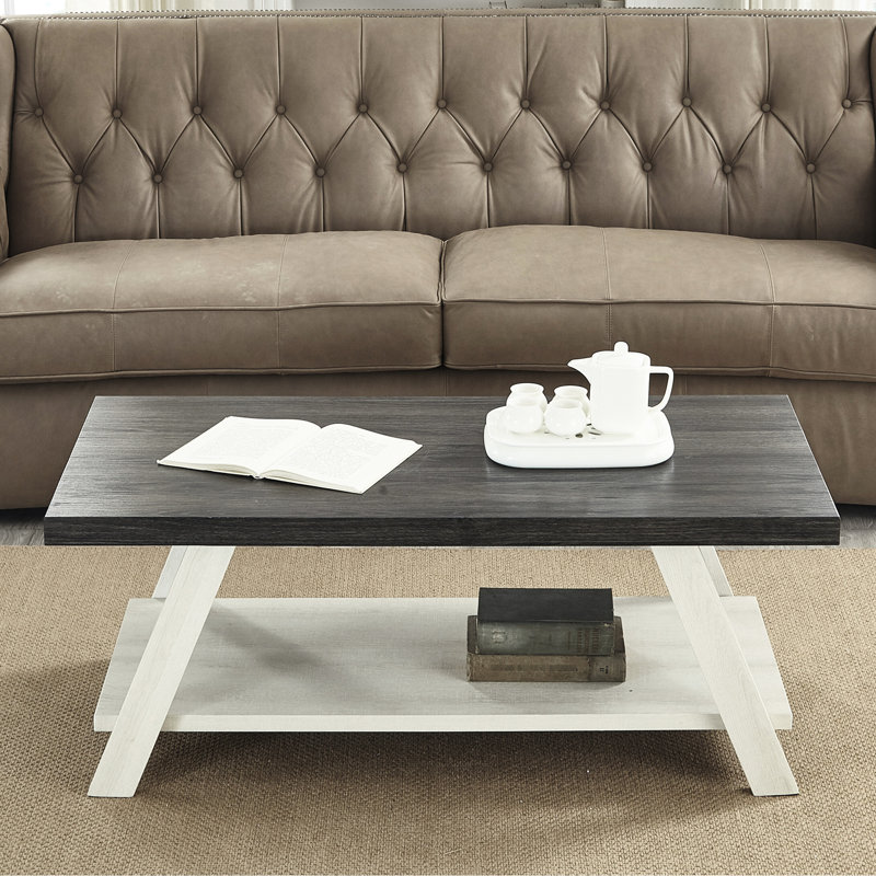 Table basse en bois patiné Style, 19.39" H x 24.63" W x 49.02" D