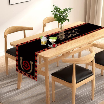 Chemin de table Kentucky Derby - Décoration de fête pour la cuisine, la salle à manger et la maison - 13 x 90 po