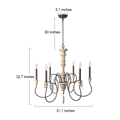 Ophelia & Co. Lebrun 6 - Light Chandelier & Reviews | Wayfair