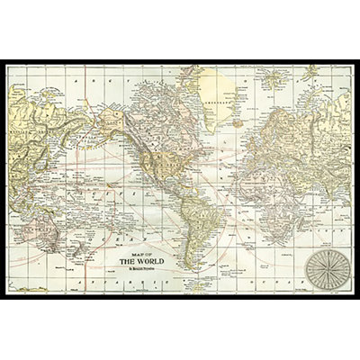 " World Map W/Black Border " by Vision Studio