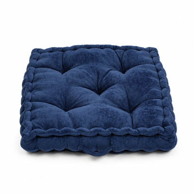 Oversized Handcrafted Tufted Chenille Floor Pillow Cushion with Side Handle