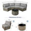 Ensemble de mobilier de patio extérieur modulaire demi-lune