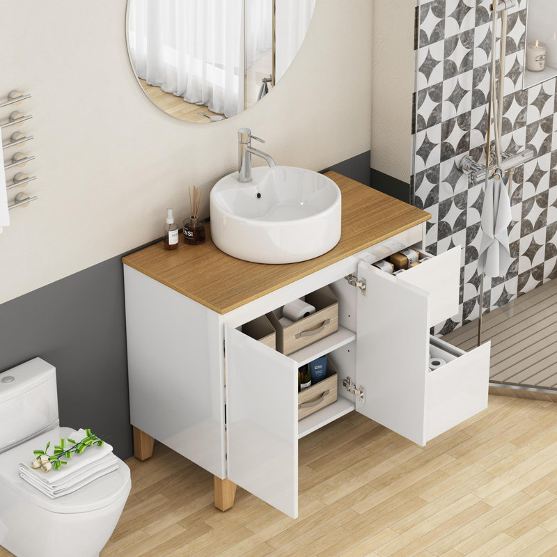 Meuble-lavabo autoportant avec lavabo