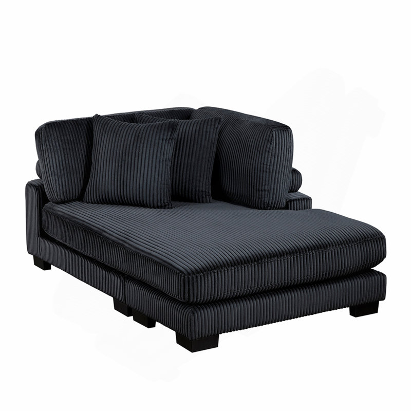 Reversible Chaise Corduroy Black