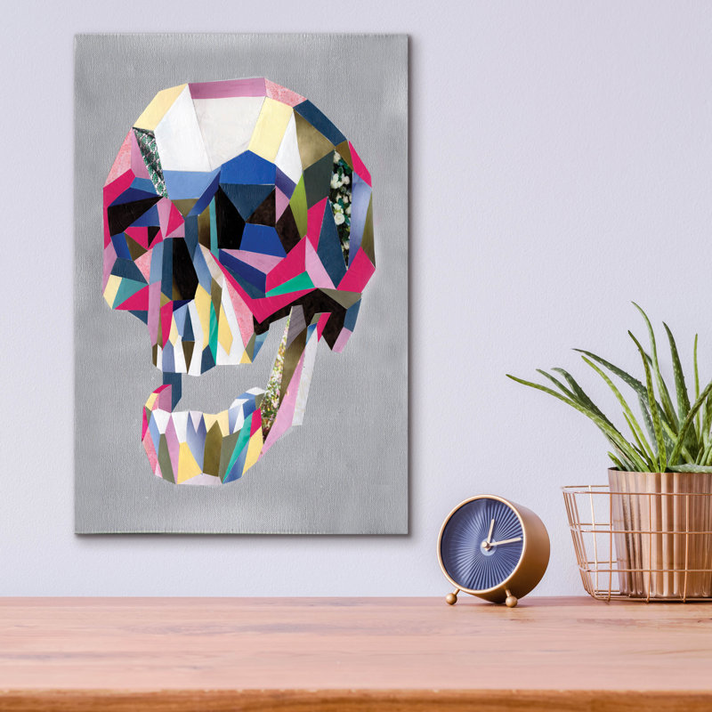 "Crâne" par Artpoptart, H 16 po x l 12 po x P 0,13 po