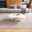 117cm Large Cream White Cloud Coffee Table with Three Cylindrical Legs, Modern Minimalist Design