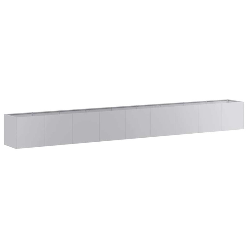 Metal Planter Box, 15.75" H x 141.73" W x 15.75" D, Gray