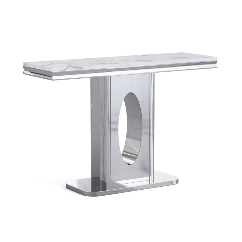 Console Burdell St0232, Argent argent, Blanc / Blanc